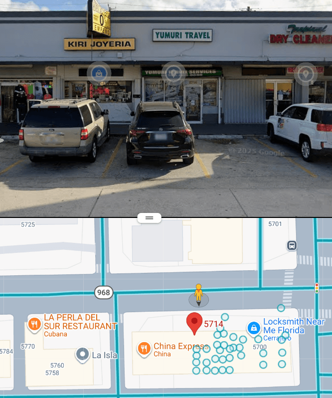 Map showing business location at 123 Business Avenue, San Francisco